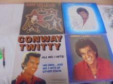Group of 7 Conway Twitty & Jerry Lee Lewis LP Albums