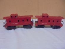 2 Vintage Lionel O Gauge Red Train Caboose