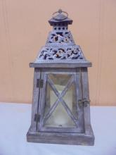 Wood/Metal/Glass Flameless Candle Lantern
