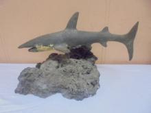 Beautiful Shark on Coral Figurine