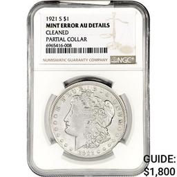 1921-S Morgan Silver Dollar NGC AU Detail Mint Err