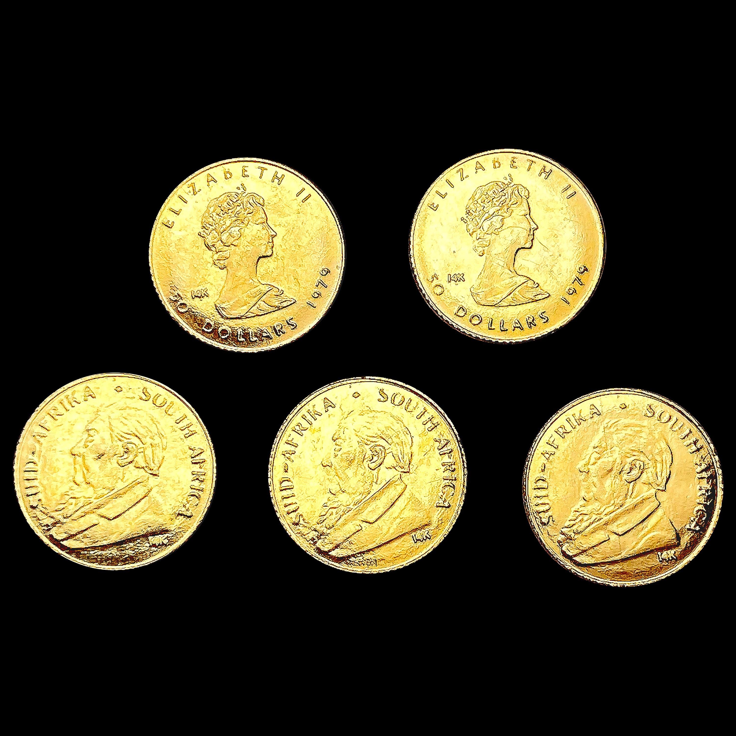 [5] Varied 1/10gm Gold Coinage [[2] 1979, [3] 1980