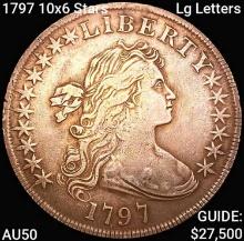 1797 10x6 Stars Lg Letters Draped Bust Dollar CLOS