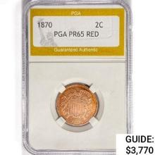 1870 Two Cent Piece PGA PR65 RED