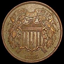 1865 Two Cent Piece CHOICE AU