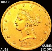 1854-S $10 Gold Eagle CHOICE AU