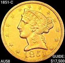 1851-C $5 Gold Half Eagle