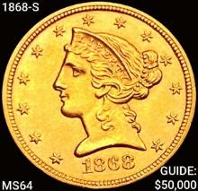 1868-S $5 Gold Half Eagle