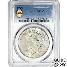 1926 Silver Peace Dollar PCGS MS65+