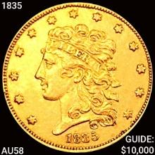 1835 $5 Gold Half Eagle CHOICE AU