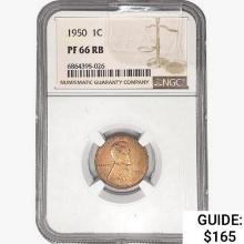 1950 Wheat Cent NGC PF66 RB