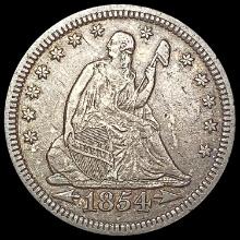 1854 Seated Liberty Quarter NEARLY UNCIRCULATED