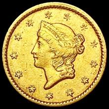 1849 Closed Wreath Rare Gold Dollar CHOICE AU