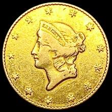 1849 Open Wreath Rare Gold Dollar CLOSELY UNCIRCUL