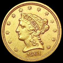1861 New Rev $2.50 Gold Quarter Eagle UNCIRCULATED