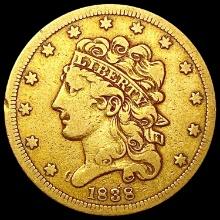 1838 $5 Gold Half Eagle LIGHTLY CIRCULATED