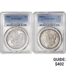 [2] 1883&1896 Morgan Silver Dollar PCGS MS63