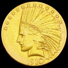 1910-S $10 Gold Eagle LIGHTLY CIRCULATED