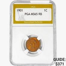 1901 Indian Head Cent PGA MS65  RB