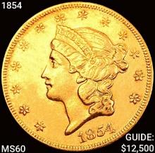 1854 $20 Gold Double Eagle