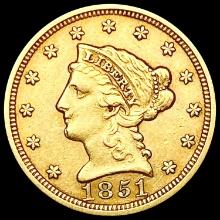 1851 $3 Gold Piece CLOSELY UNCIRCULATED
