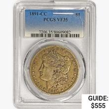 1891-CC Morgan Silver Dollar PCGS VF35