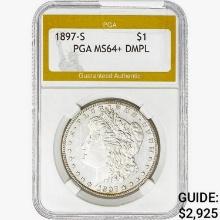 1897-S Morgan Silver Dollar PGA MS64+ DMPL