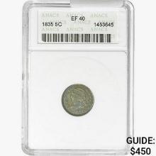 1835 Capped Bust Nickel ANACS EF40
