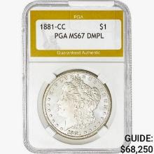 1881-CC Morgan Silver Dollar PGA MS67 DMPL