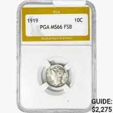1919 Mercury Silver Dime PGA MS66 FSB