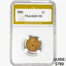1882 Indian Head Cent PGA MS65 RB