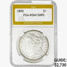 1890 Morgan Silver Dollar PGA MS64 DMPL