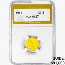 1913 $2.50 Gold Quarter Eagle PGA MS67