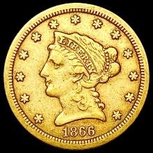 1866-S $2.50 Gold Quarter Eagle NEARLY UNCIRCULATED