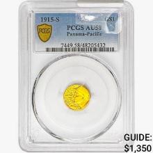 1915-S Pan-Pac Rare Gold Dollar PCGS AU58
