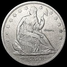1853 Arws & Rays Seated Liberty Half Dollar CLOSELY UNCIRCULATED