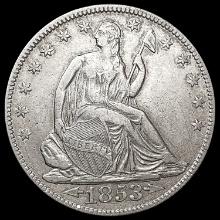 1853 Arws & Rays Seated Liberty Half Dollar CLOSELY UNCIRCULATED