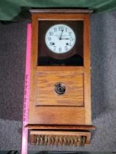 The Cincinnati Time Recorder Co Antique Key Operated Time Clock with Rack of 14 Employee Time Keys