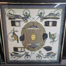 Framed Under Glass Hermes Scarf Carriage & Buggies