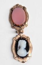 Antique 9k Rose Gold Double Sided Cameo Locket
