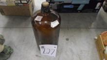 large brown glass bottle, medical use vintage bottle with cork