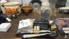 home and health lot, golf items includes a exploding golf ball, sports towels, rangemaster pully sys