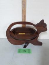 Handmade Wooden Folding Cat Bowl