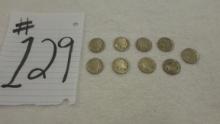 buffalo nickels, lot of 9