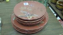 pottery plates, glazed floral plates by home trends