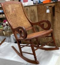 Antique Victorian Cane Back & Seat Rocking Chair