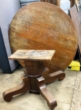 Antique Round Library Style Table- Heavy!