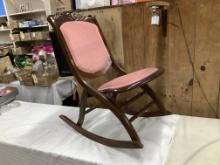 Antique Victorian Folding Rocking Chair