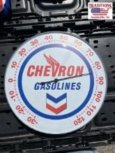Chevron 12 inch round thermometer