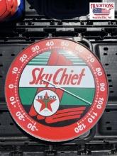 Texaco Sky Chief 12" round thermometer